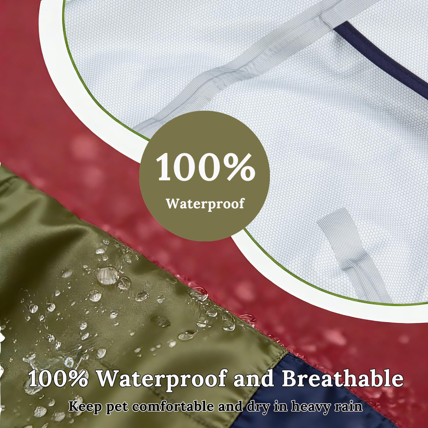 Manteau de Pluie pour Chien, Imperméable avec Capuche Réglable et Pattes Élastiques - Veste Respirante pour Chien de Petite, Moyenne ou Grande Taille, Taille S