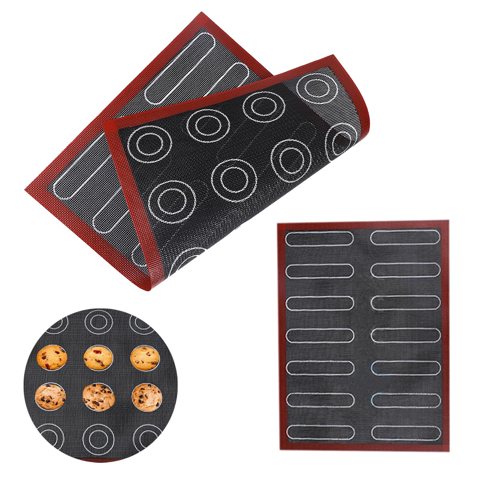 NALACAL Silicone Baking Mat with Measurements - Non-Stick Pastry Mat for Cookies, Macarons, Bread, & Puffs - Durable Oven Line