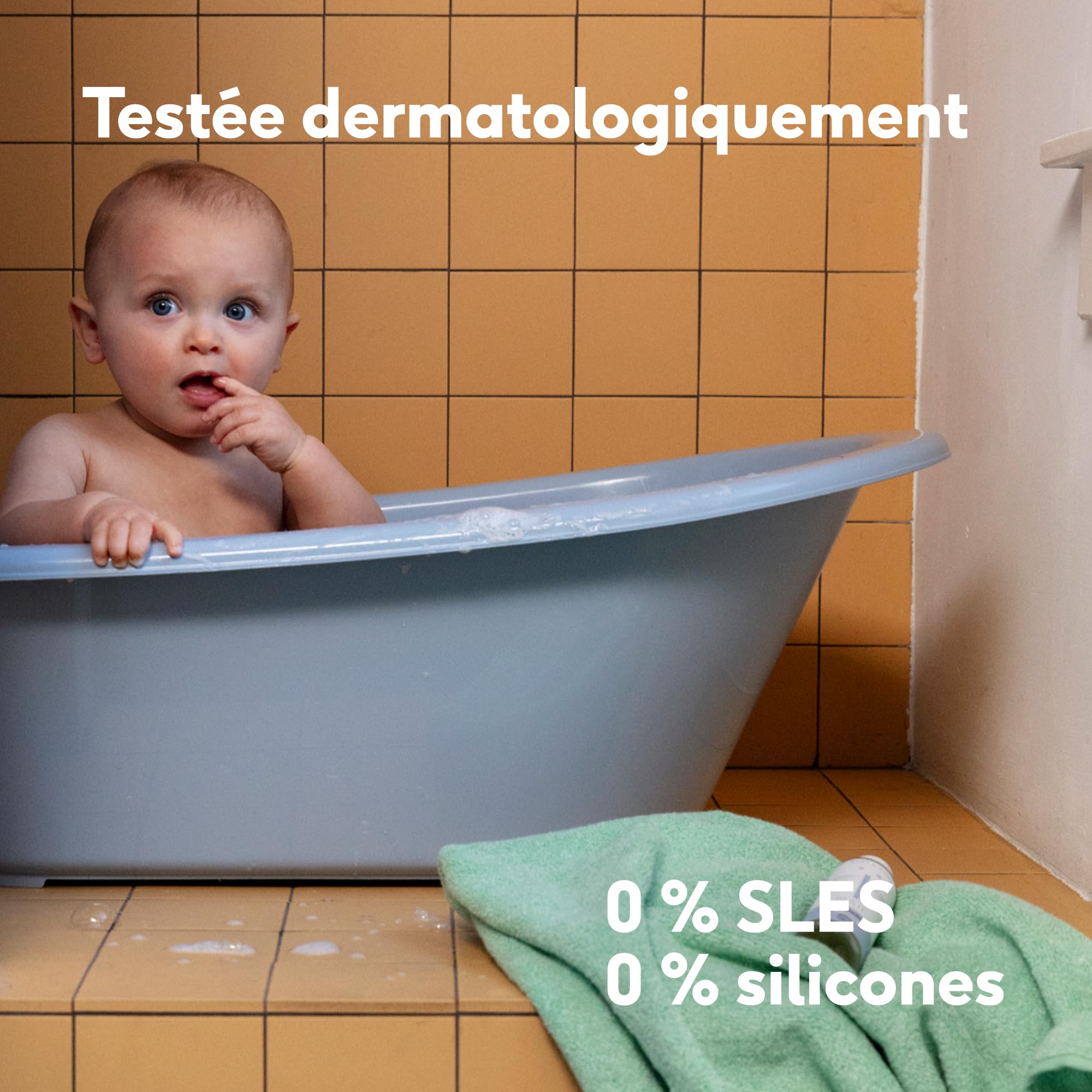 Naïf Shampoing Soin Bébé & Enfant – Aux ingrédients naturels, vegan, sans SLES, sans microplastiques, silicones et parabènes – 500 ml
