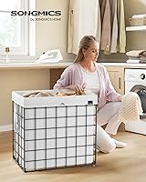 Vista 27 de SONGMICS 29 Gal. (110L) Laundry Basket, Laundry Hamper, Collapsible Clothes Hamper, Removable and Washable Liner, Metal Wire Frame, for Bedroom