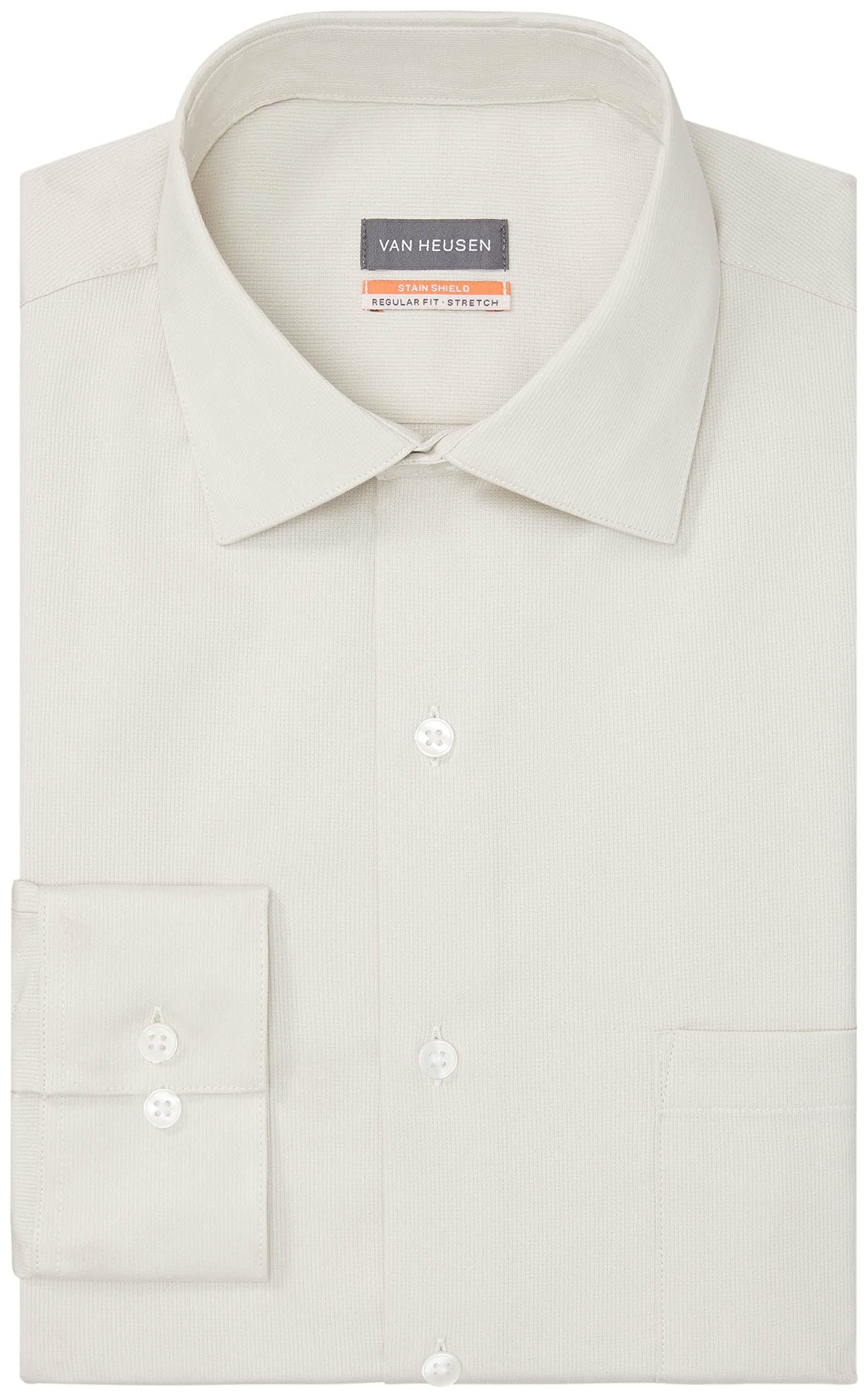 Van Heusen Mens Dress Shirt Regular Fit Stain Shield Stretch