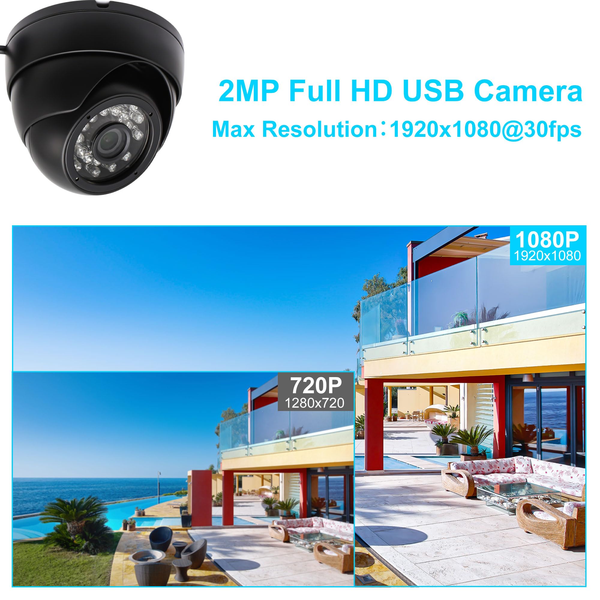 WQY 1080P Webcam, Autofokus mit Mikrofon