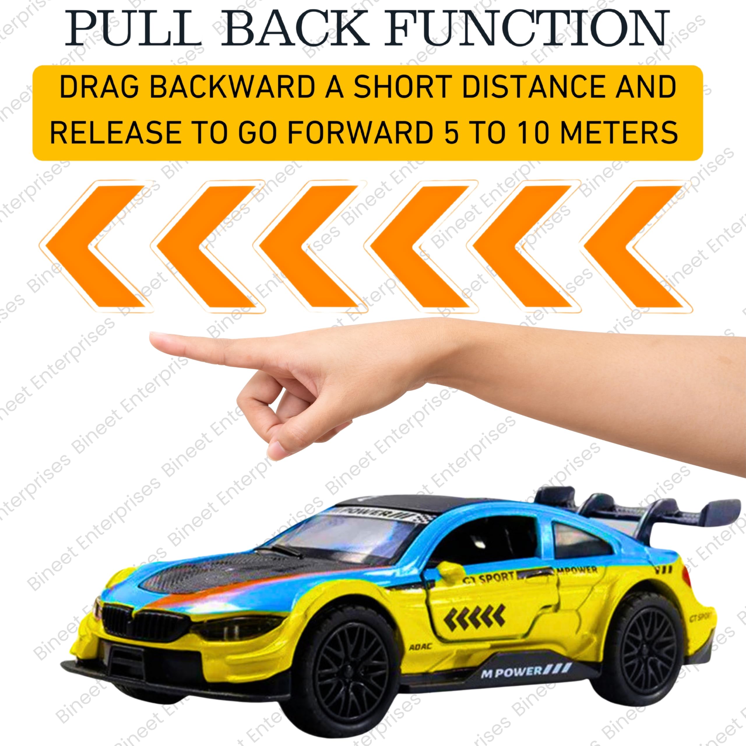 GT Mustang 1:36 Scale Die-Cast Metal Sports car – Pull Back Toy
