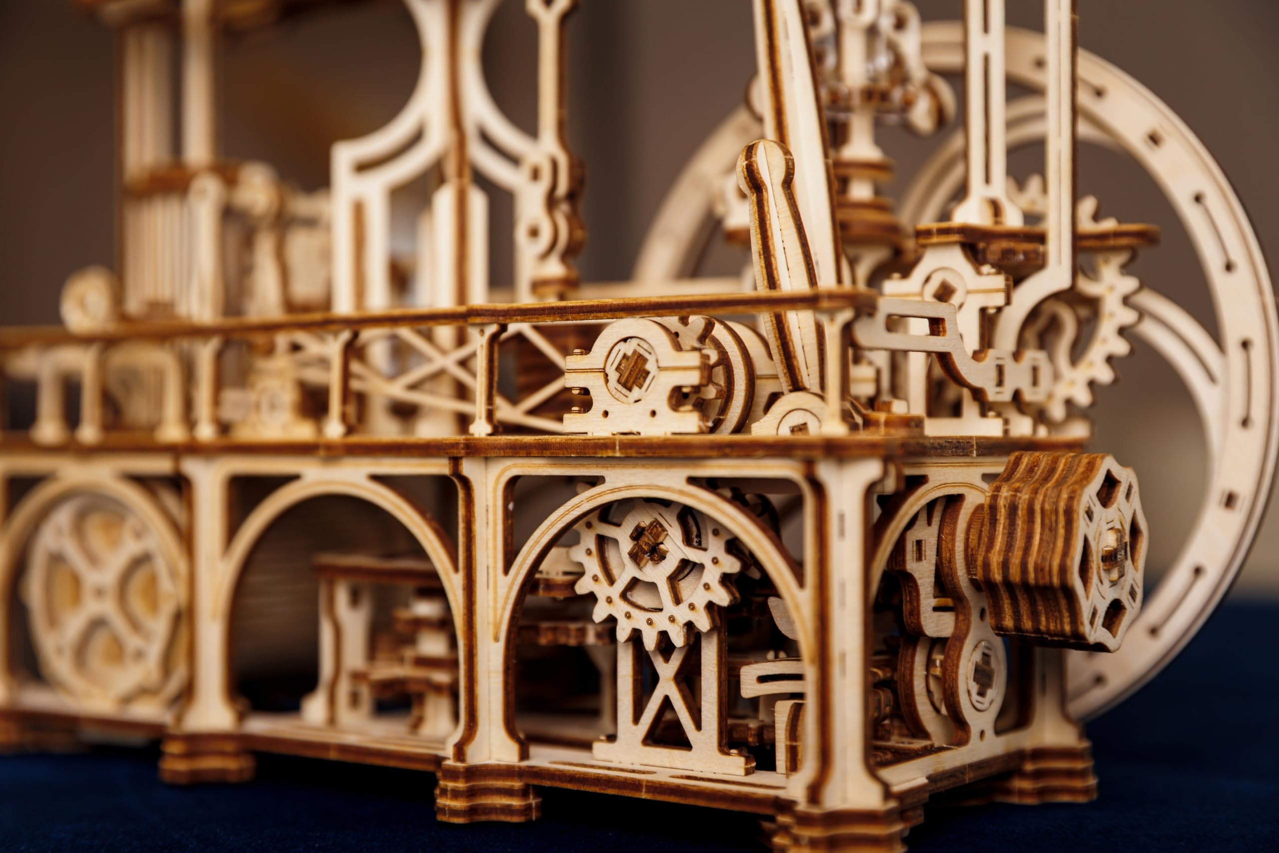 Wood Trick 18. Jahrhundert Dampflo-Bauset – Detaillierter Mechanismus – 22,9 x 20,3 cm – 3D-Holzpuzzles für Erwachsene zum Bauen – Ingenieur-DIY-Modelle für Erwachsene zum Bauen