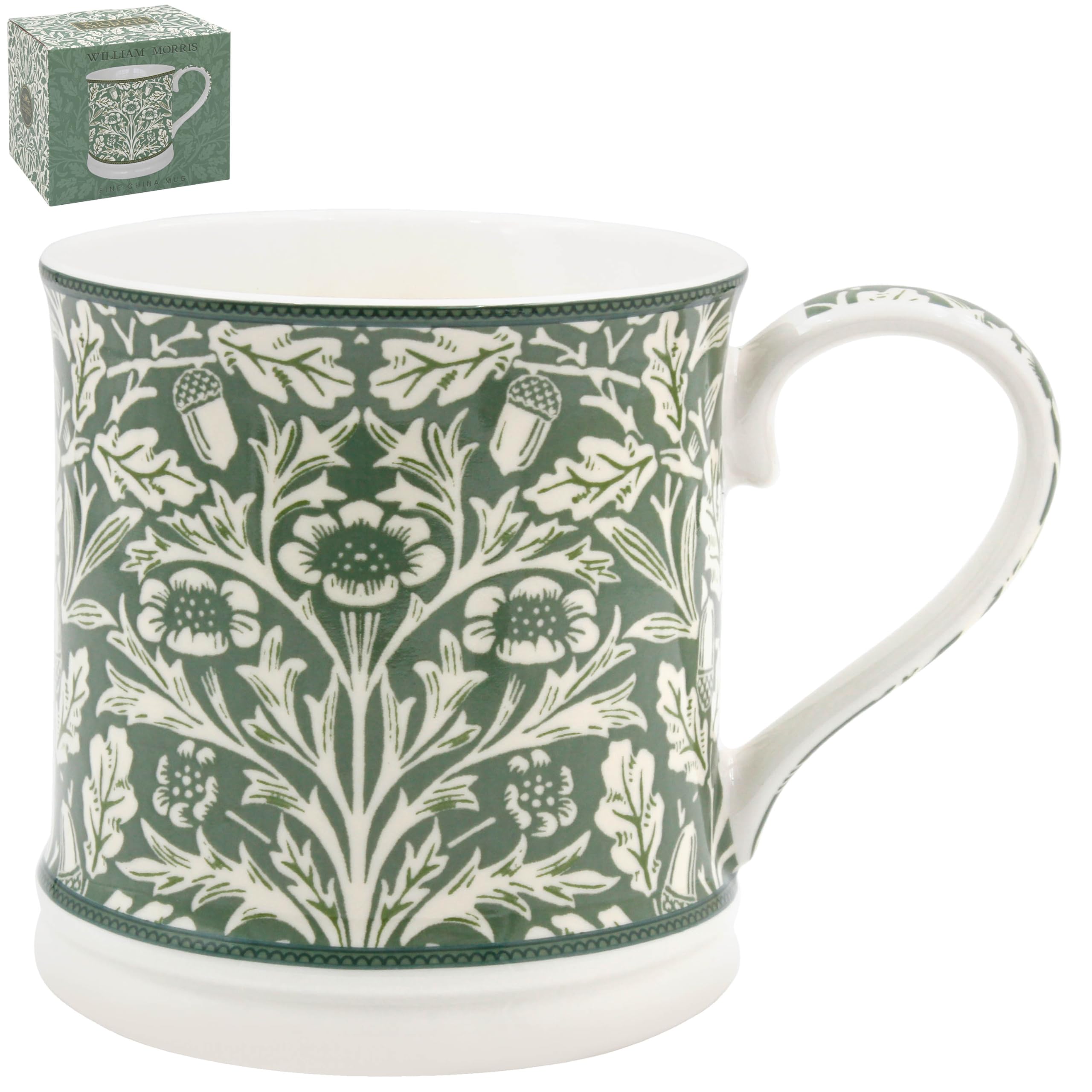 The Leonardo Collection Wm. Morris Acorn Stoneware Acorn Mug 366ml for Hot & Cold Drinks | Durable Coffee Cups for Home & Office | Easy-to-Hold Coffee Mugs for Beverages & Daily Use