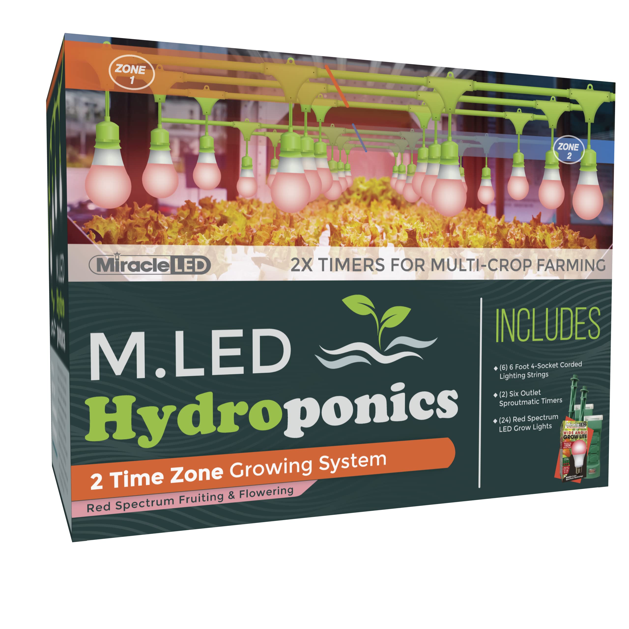Buy Miracle LED 2Time Zone Hydroponics Indoor Growing System Includes 8 Multi Red Spectrum