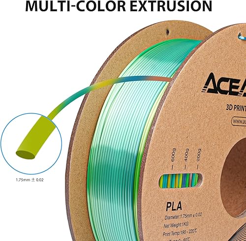 Miniatura 9 de Magic PLA - Filamento de impresora 3D de ácido poliláctico (PLA), precisión dimensional de 0.001 in, carrete de 2.2 lbs, 0.069 in (azul)