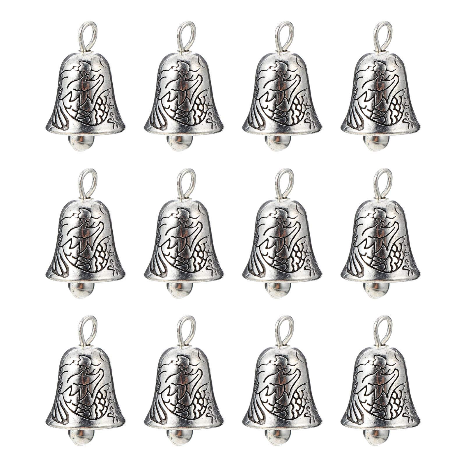HEALLILY Keychain Accessories - 20pcs Alloy Bells, Charms, DIY Jewelry Making Kit for Wreath, Christmas Tree, Wind Chime, Car Decor