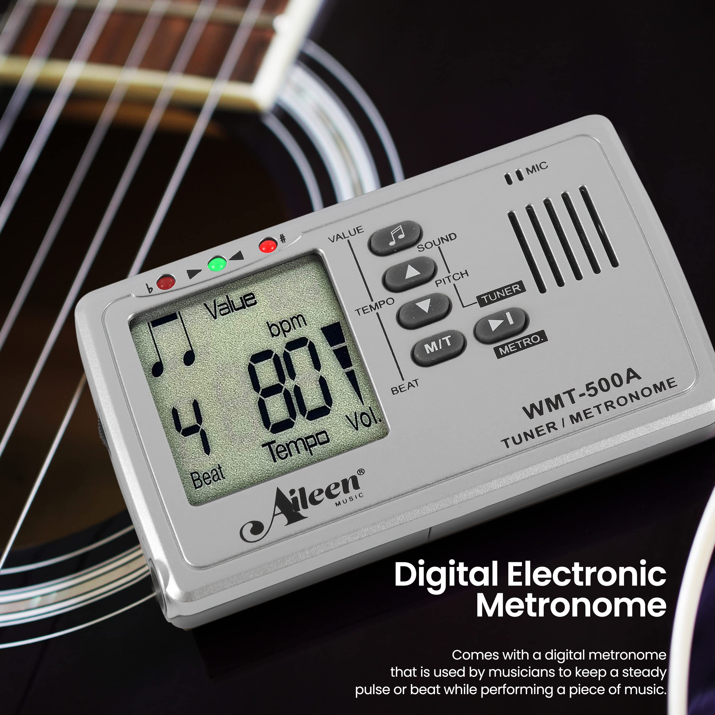 Kit di accessori per chitarra classica – corde in nylon, set completo di sostituzione, capotasto in plastica, metronomo, panno per la pulizia