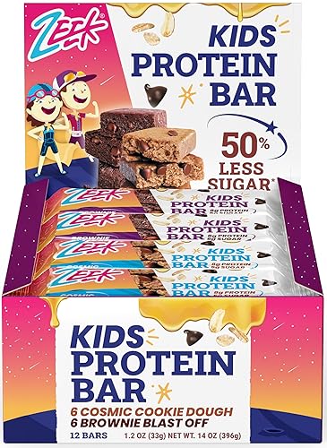 ZEEK BAR - Barras de proteína para niños 50 menos azúcar 028oz de proteína totalmente naturales sin OMG sin gluten variedad 12 unidades