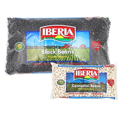 Miniatura 1 de Iberia Frijoles negros, 4 libras + granos Iberia Cannellini, 12 onzas