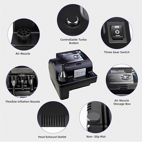 Miniatura 2 de Lagenda Inflador eléctrico de bomba de globos, máquina sopladora de globos de aire fresco portátil, infla rápidamente todos los globos para