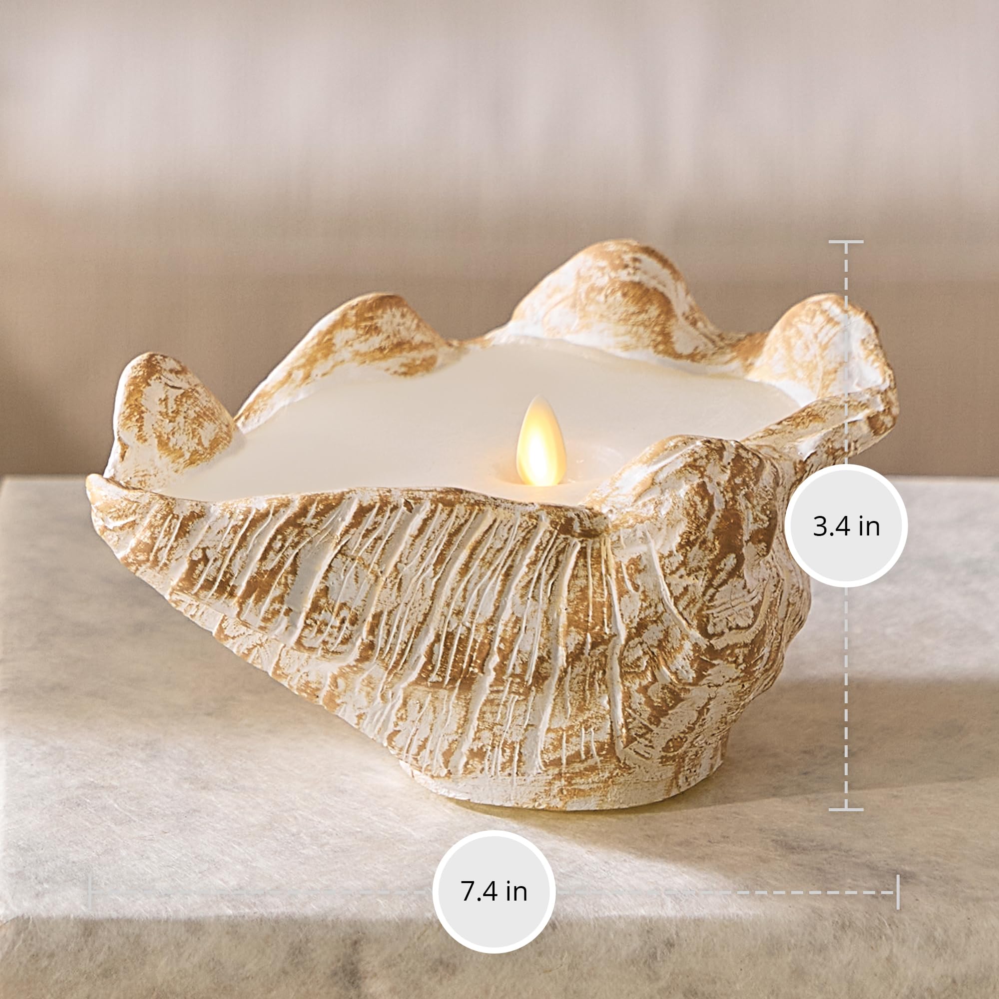 Luminara - Bianco senza fiamma candela Clamshell - 18,8 cm x 9,7 cm