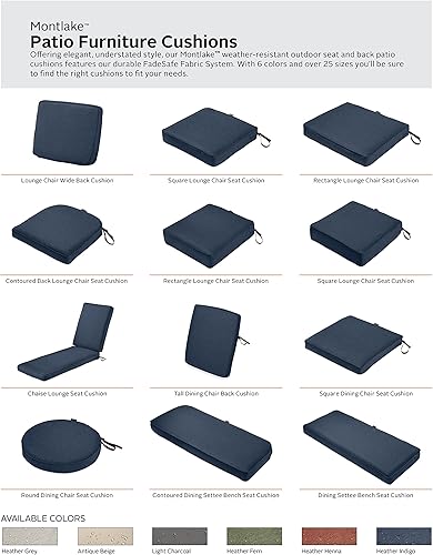 Miniatura 7 de Classic Accessories Montlake - Funda de cojín para patio, Índigo jaspeado