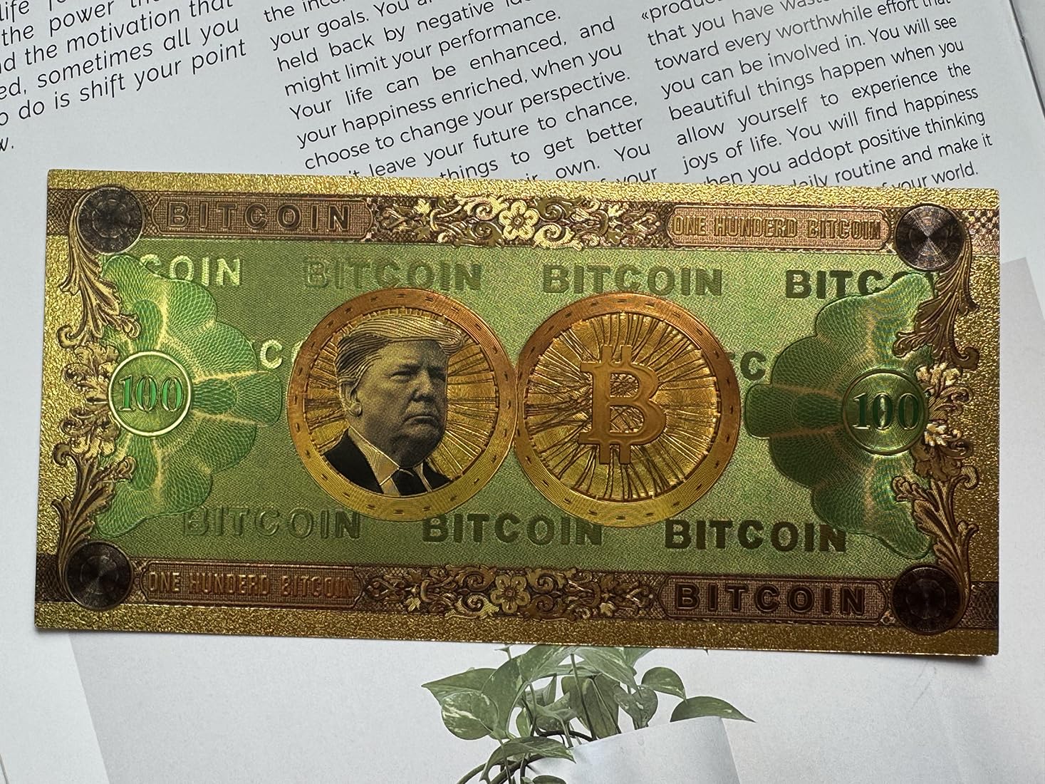 5 PCS Hundred Donald Trump Bitcoin Dollar Bills, $100 Collectible Banknotes  Colored Bill for Bookmark, Bill Note for Decoration ($100 (Set of 5)) :  Amazon.sg: Office Products