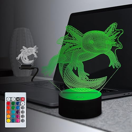 Masshomi 16 Cambio di Colore Touch Telecomando Salamandra Illusione LED Luce Notturna USB Carica Lampada Portatile per Soggiorno Cavallo Nursery Lampada Decorazione
