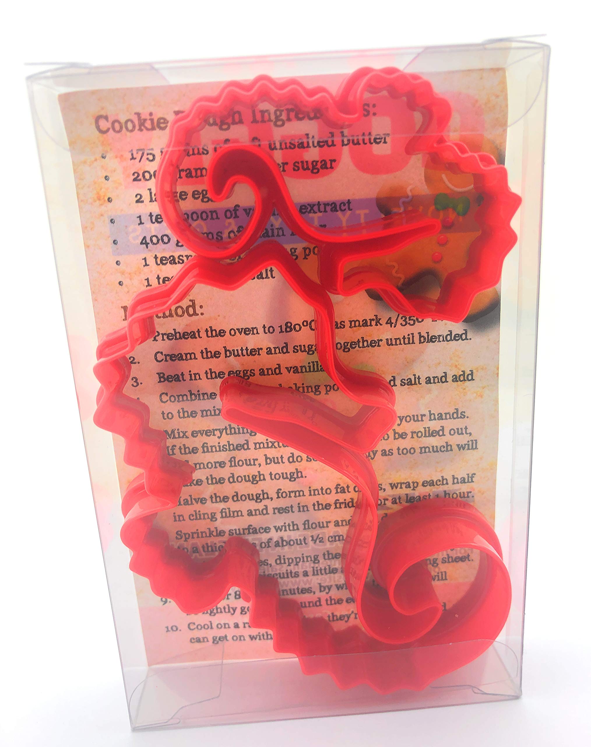 Goggly Red Seahorse Cookie Cutter Set Of 2, Biscuit, Pastry, Fondant Clay Cutter