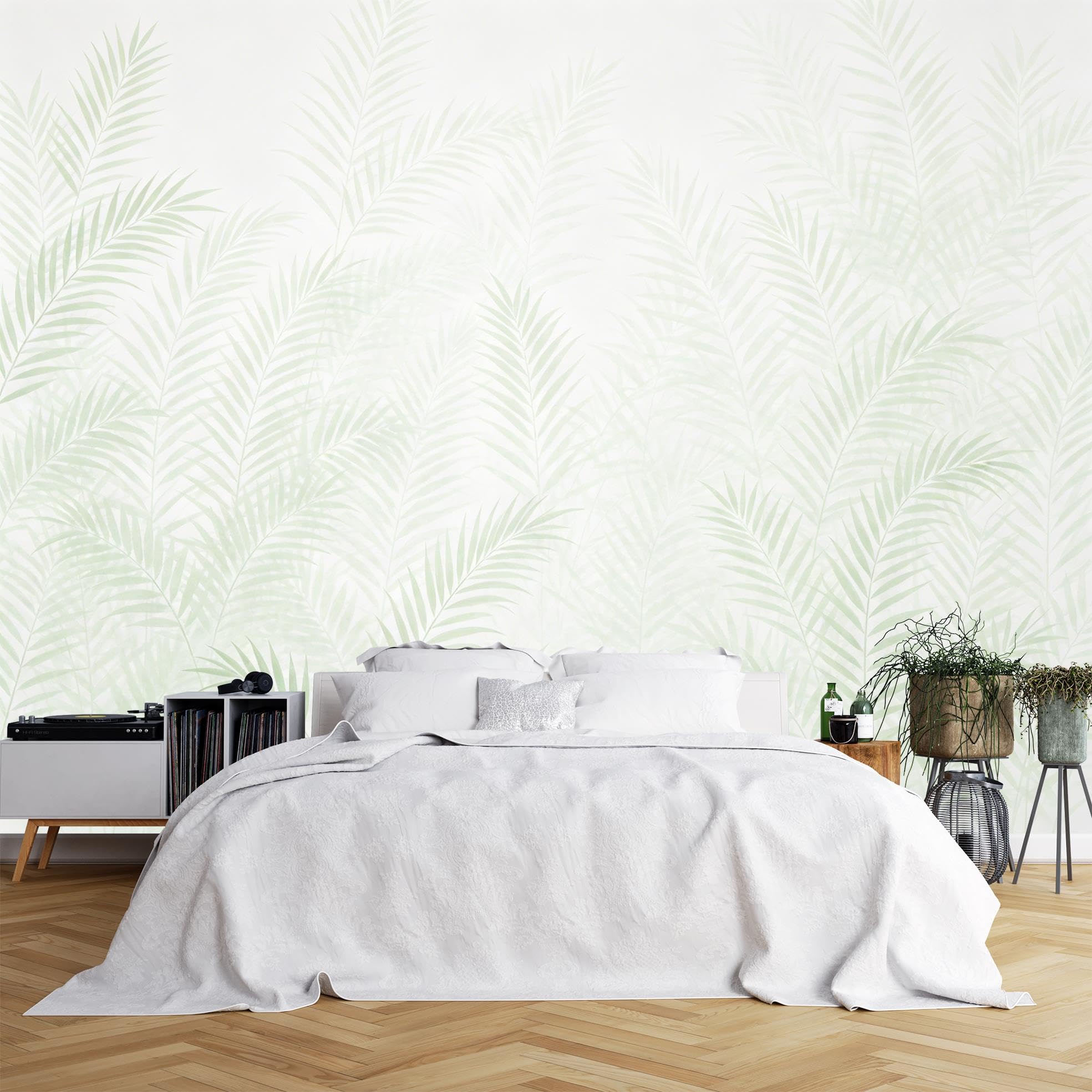 Self Adhesive Wallpaper, 280X180Cm(Wxh) Green Palm Leaf Photo Wallpaper Peel And Stick Poster Waterproof Removable Vinyl Wall Mural For Furniture, Kitchen Worktop, Windowsill Green Palm Leaf 280X180C