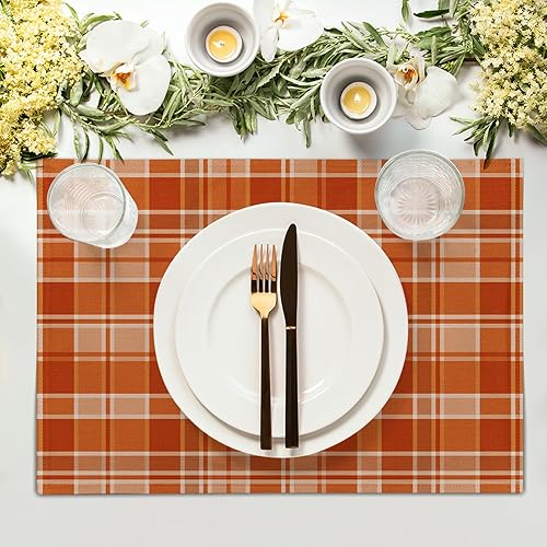 Miniatura 27 de Juego de 4 manteles individuales de arpillera con hojas de otoño, 12 x 18 pulgadas, calabazas de acuarela, Acción de Gracias, decoración de otoño