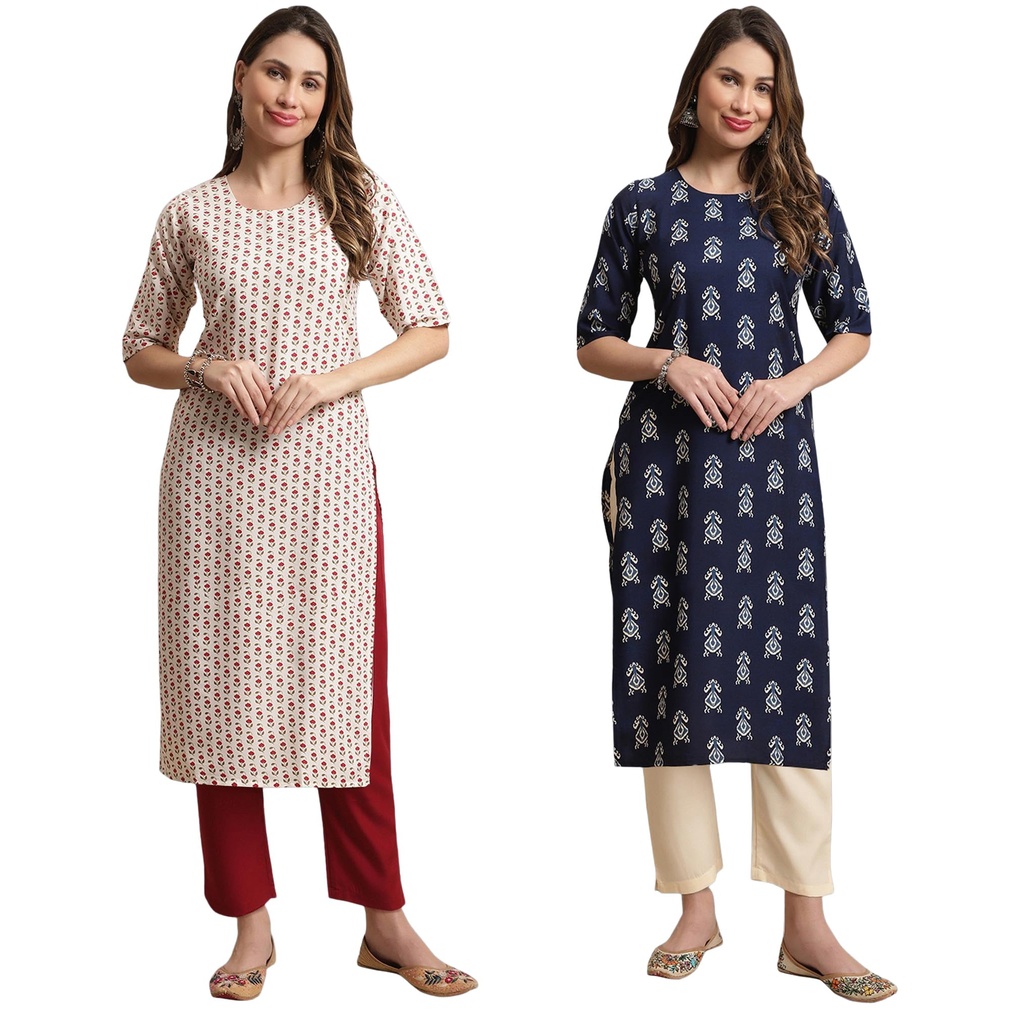Tee Projekt Crepe Printed Kurta & Pant Set For Women Ethnic Wear Casual Wear Kurta Set