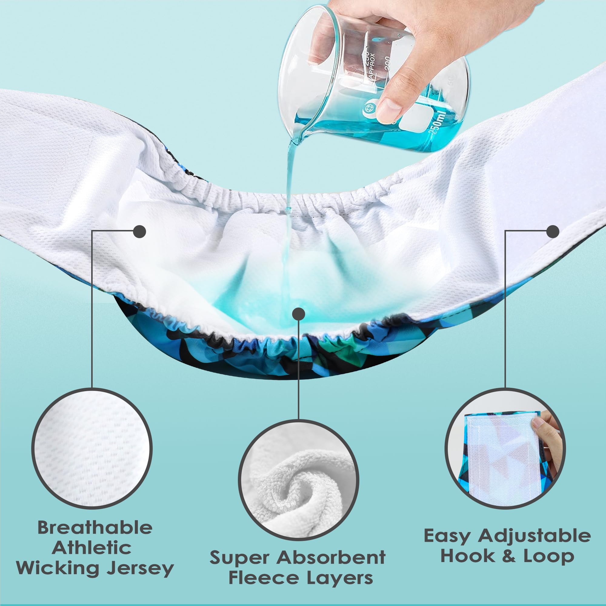 wegreeco Pañales lavables para el vientre para perros machos (patrón elegante), paquete de 3, pañales para perros machos (azul geométrico abstracto, talla XXL)