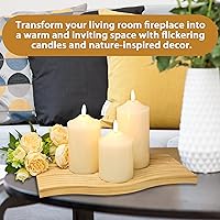 Vista 4 de JHY DESIGN Juego de velas 3D sin llama de 4/5/6 pulgadas de alta cera real, pilares LED parpadeantes con temporizador de control remoto de 8 teclas