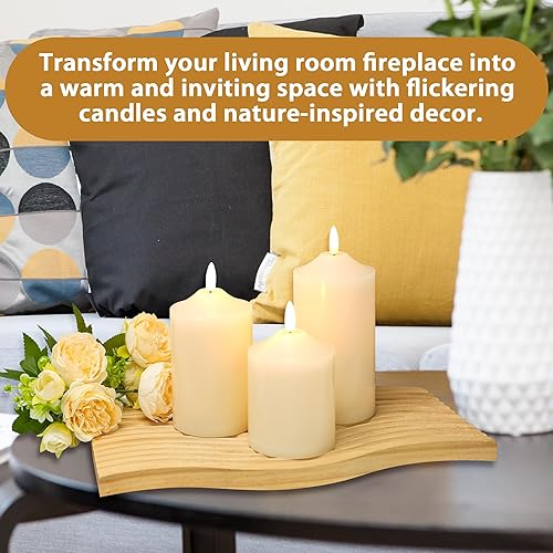 Miniatura 4 de JHY DESIGN Juego de velas 3D sin llama de 456 pulgadas de alta cera real, pilares LED parpadeantes con temporizador de control remoto de 8 teclas