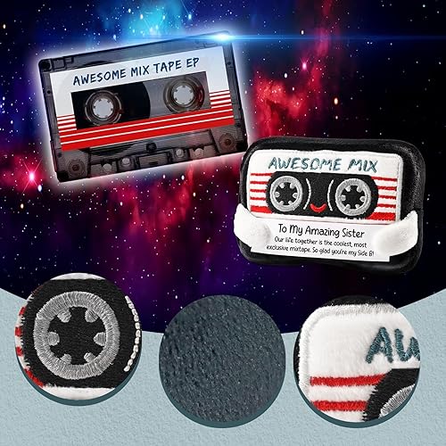 Miniatura 4 de Regalos para hermana de hermana hermano  Bonita cinta de casete retro de felpa, cumpleaños sentimental para ella, regalos únicos de amistad para