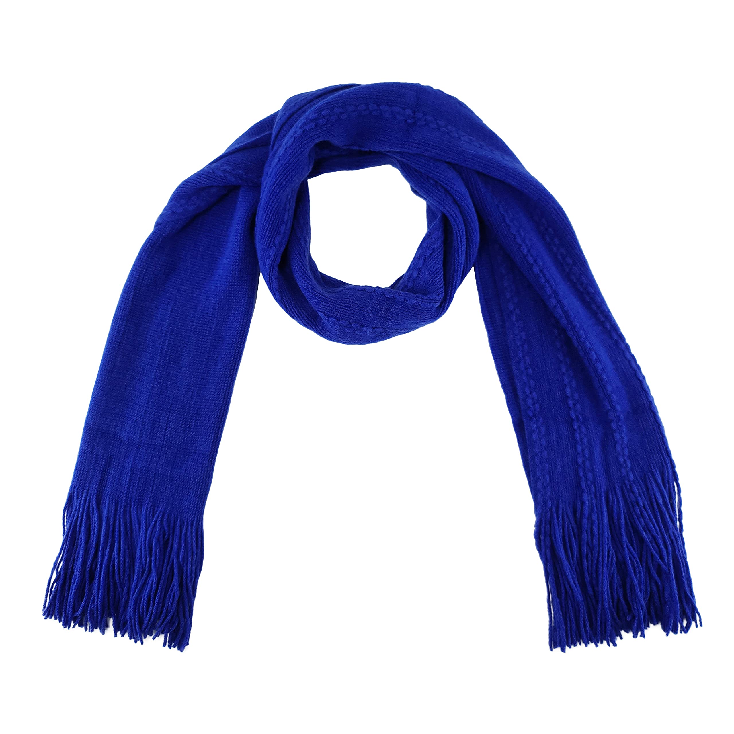 BRUCERIVER Sciarpa e guanti da donna a maglia con funzione touch screen cashmere sensazione cavo design (Royal Blue Touchscreen)