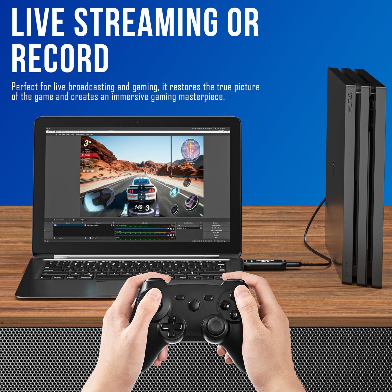 Cam Link 4K Carte de Capture Externe HDMI USB 3.0 pour Appareil Photo Reflex numérique, caméscope, caméra d'action comme Webcam, Flux et Enregistrement en 2K50 ou 1080P 60 FPS, Carte de Capture pour