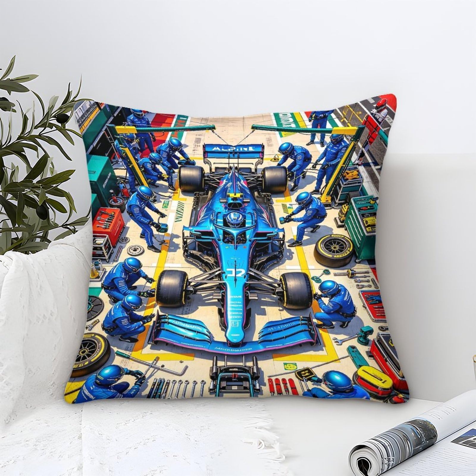 3U6C4M9K Cushion Cover Formulaa Racing Gifts, Room Decor Pit Stop Home Decorations Throw Pillow Case Skull Bedroom Livingroom Couch Sofa 50x50cm