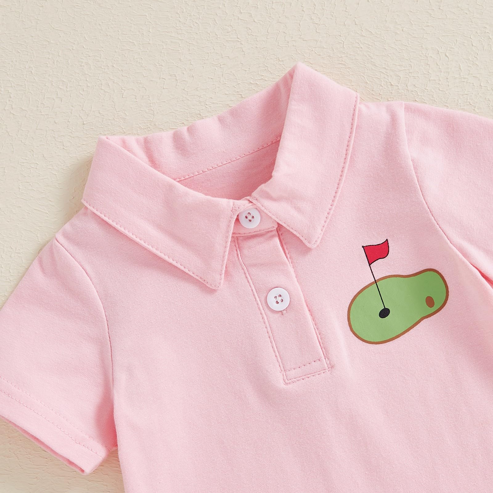 Bonangber Toddler Baby Girl Golf Outfit Short Sleeve Hole in One Golf Polo Shirt Mini Skirt Set 2Pcs Cute Summer Clothes(A-Pink Golf,6-12 Months)