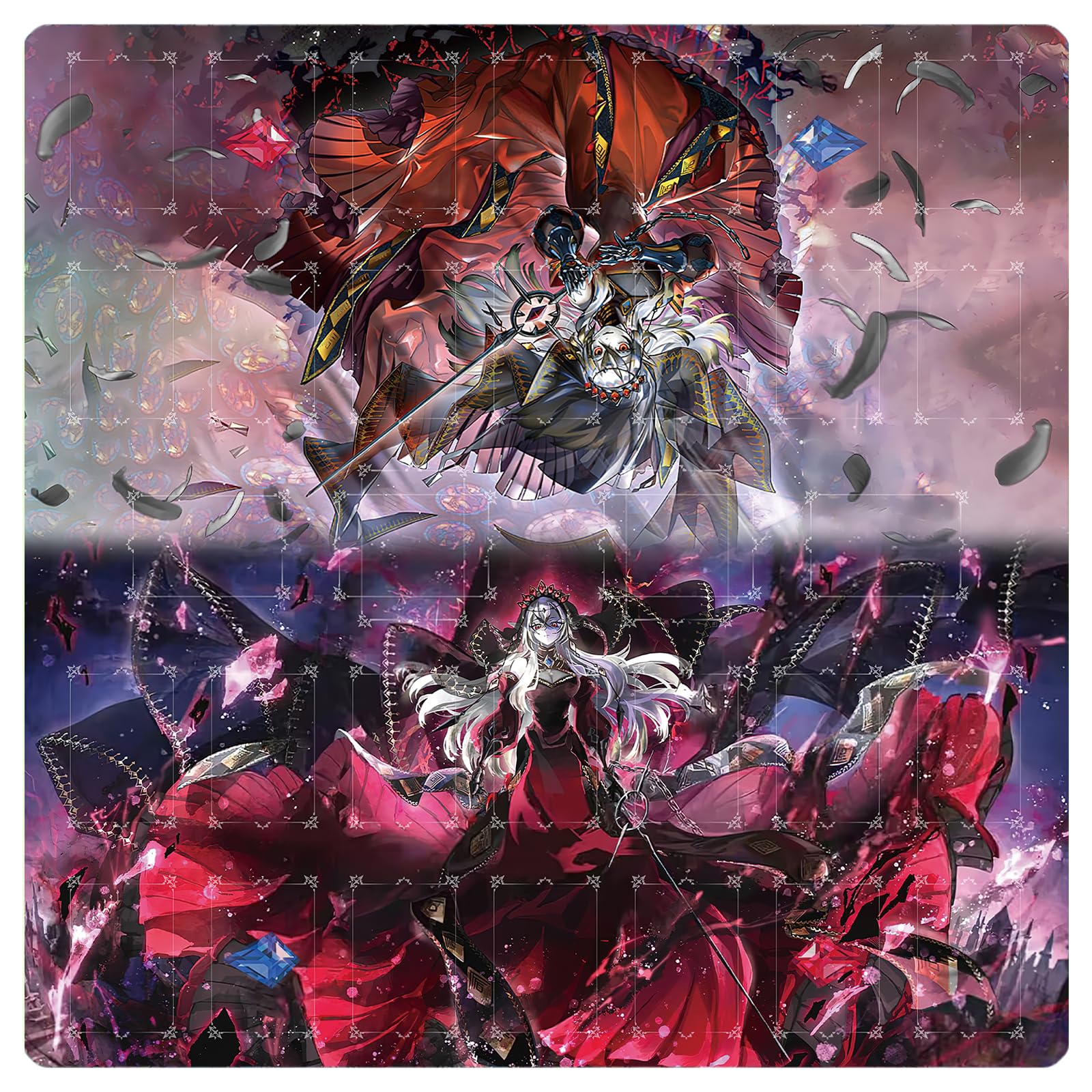 sabermaster Card Rubber Mat - 2 Player, Square playmat for Gamer 60x60cm/23.6x23.6inch (14)