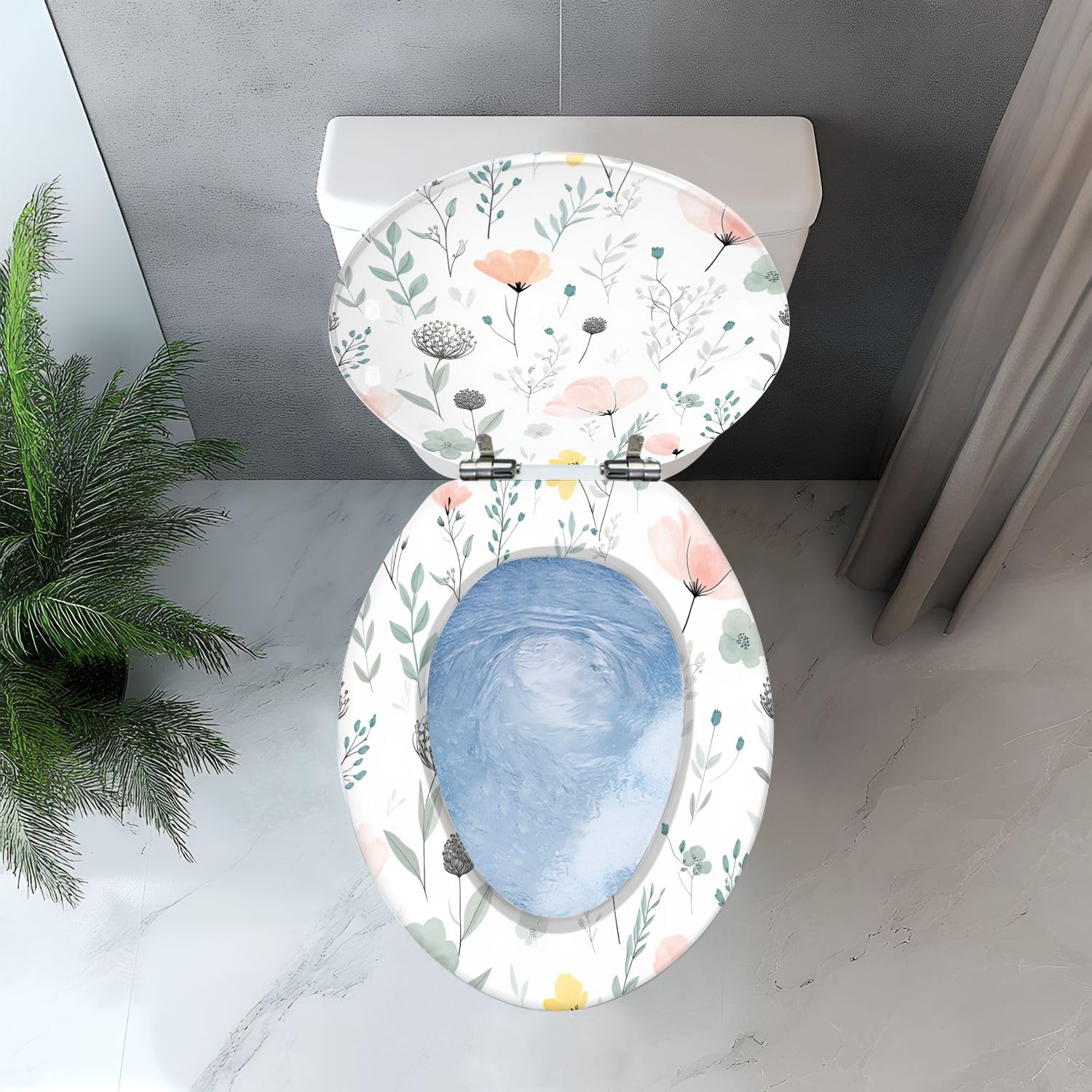 Asiento de inodoro alargado de resina, para uso en el baño.