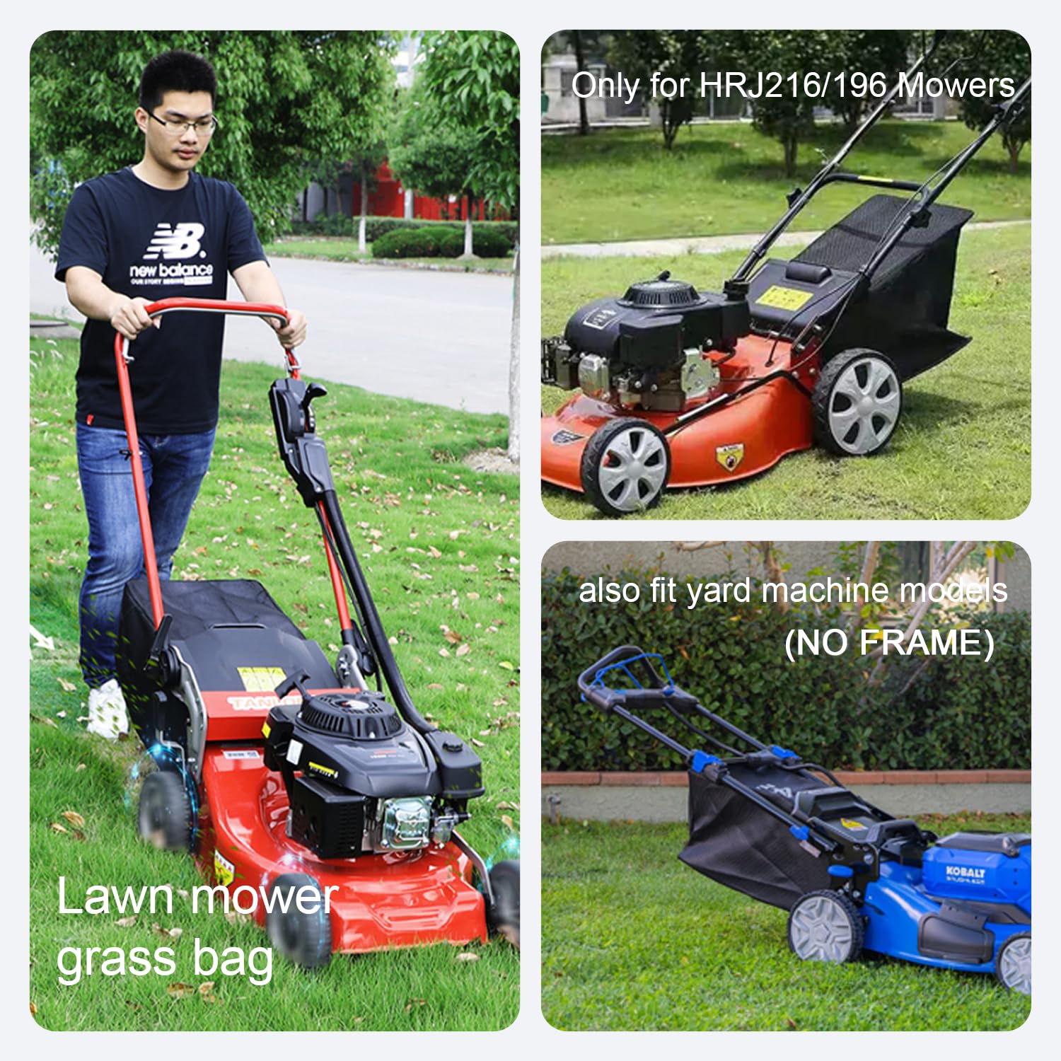 Rasenmäher Gras Tasche kompatibel mit HRJ216/196, Blatt Gras Catcher Sammlung Aufbewahrungszubehör, 26 "Lx11.42" W