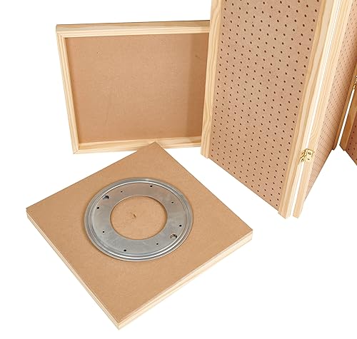 Miniatura 2 de Torre de exhibición giratoria de 5 pies de altura con base y parte superior organizador de joyas de cuatro caras perfecto para aretes collares