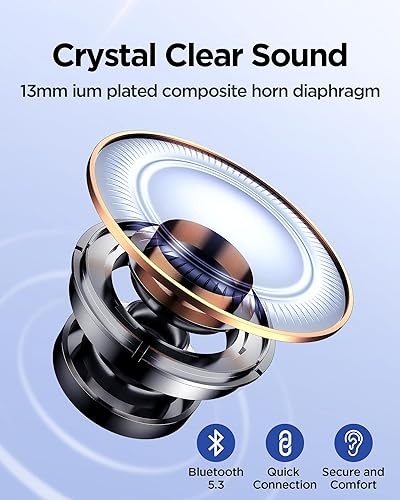 Miniatura 2 de PISEN Auriculares intrauditivos inalámbricos  P1 Bluetooth 5.3 HiFi estéreo Bluetooth auriculares Bluetooth con micrófono intrauditivo, IPX5