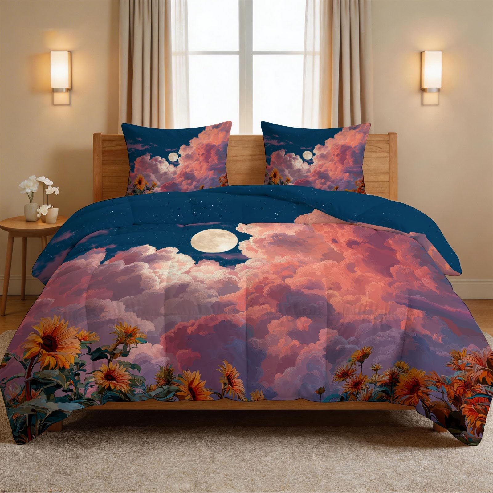 Couette légère 4 saisons thermorégulatrice réversible 200x200 cm sans housse