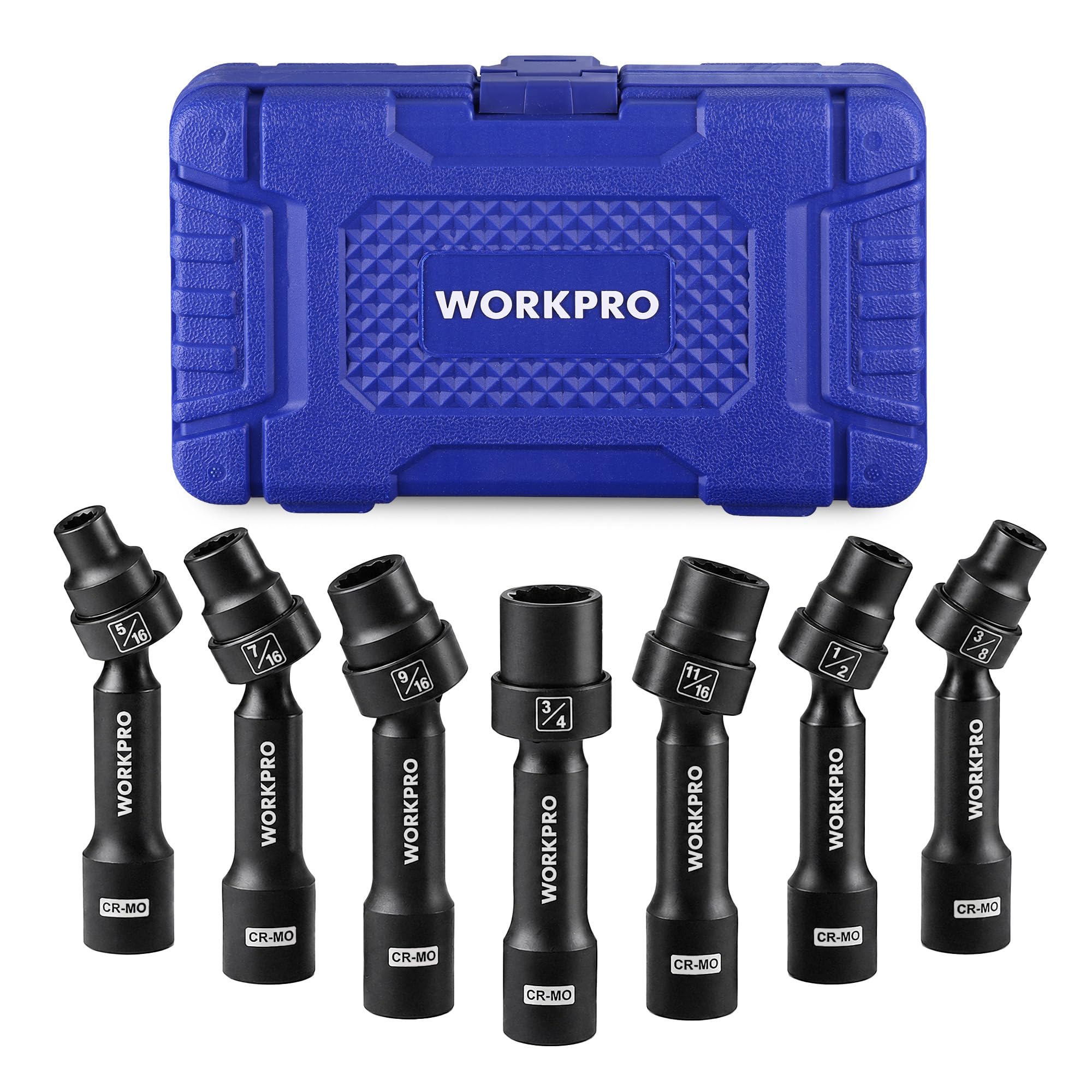 WORKPRO 7PCS 1/2" Drive Driveline Socket Set with Storage Case