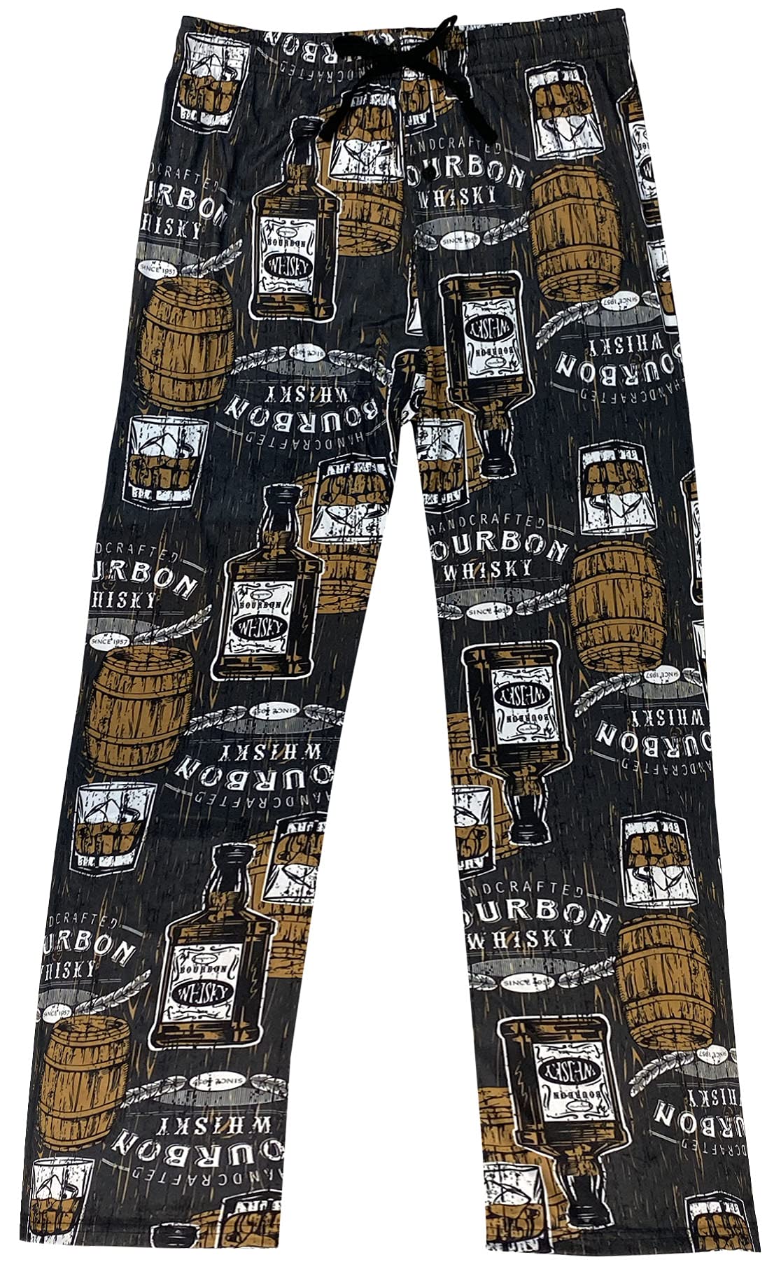 Funky Junque Mens Pajama Bottoms - Bourbon Whiskey - M/L