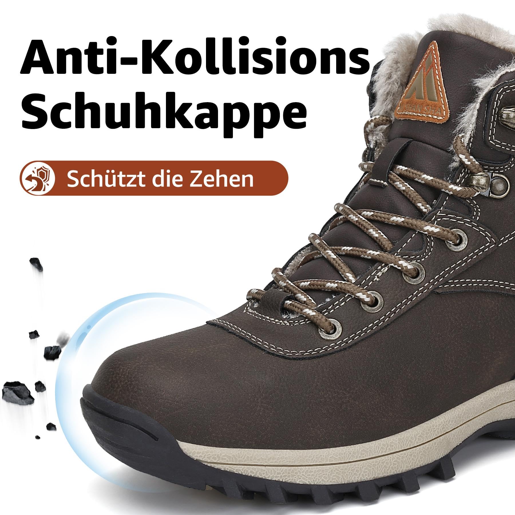 Mishansha Uomo Scarpe Invernali Donna Stivali da Neve Calda Impermeabili Outdoor Sneakers da Trekking Taglia 36-48 EU