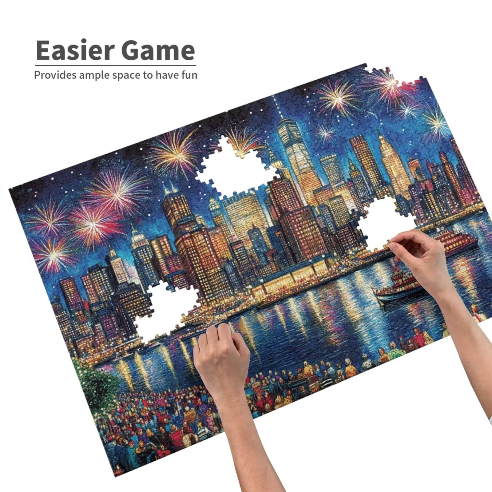 Miasto Puzzle 5000 Pieces Krajobraz Puzzle Dorośli Początkujący z pudełkiem prezentowym, DIY Interaktywna Puzzle Rodzinna wymagająca gra, Relief Relief Home Wall Decor Art Prezent dla mężczyzn 100 x