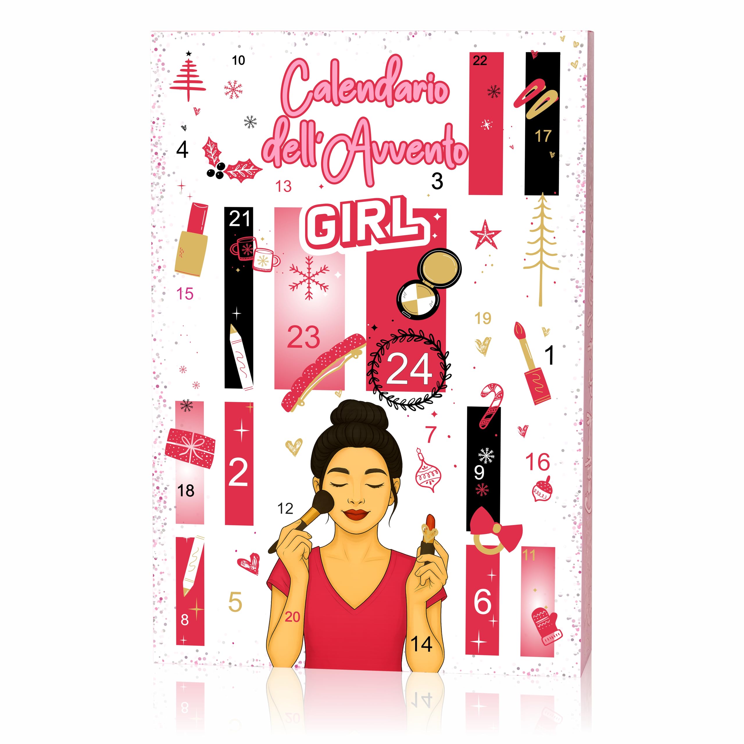 DMC Calendario Dell'Avvento Cosmetici Beauty Make Up 2025 - 24 Sorprese Cosmetici Make Up e Skincare di Marchi Top, Garnier, Deborah, Rimmel, Douglas - Regalo Natale di Qualità per Amanti del Trucco