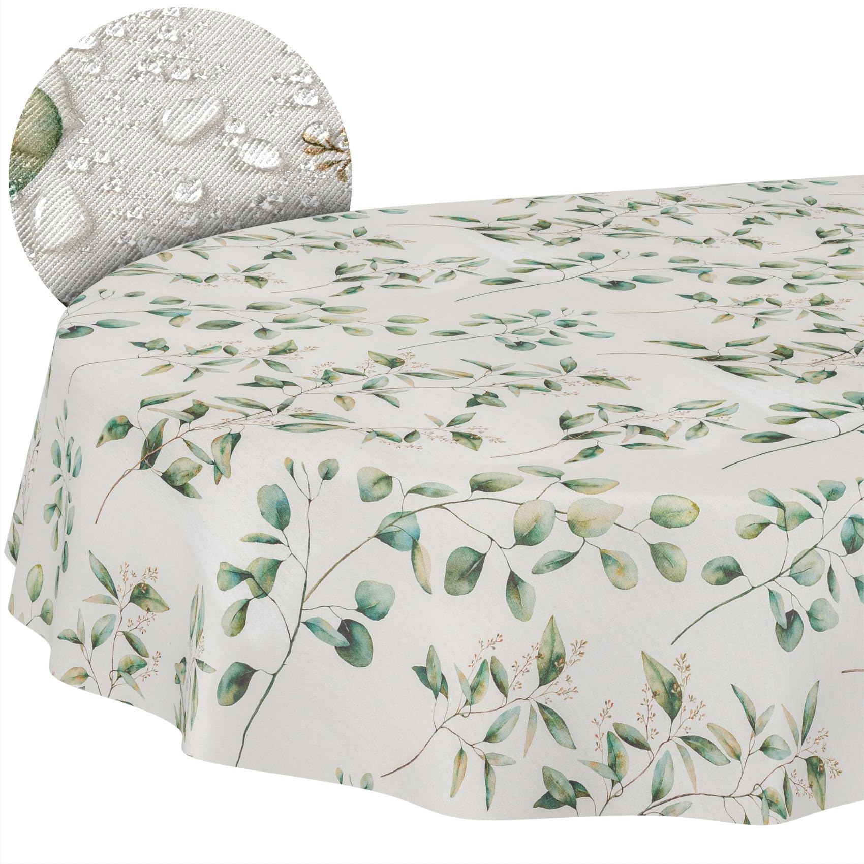 ANRO Tischdecke abwaschbar Botanika oval 220x140 cm Outdoor wetterfest