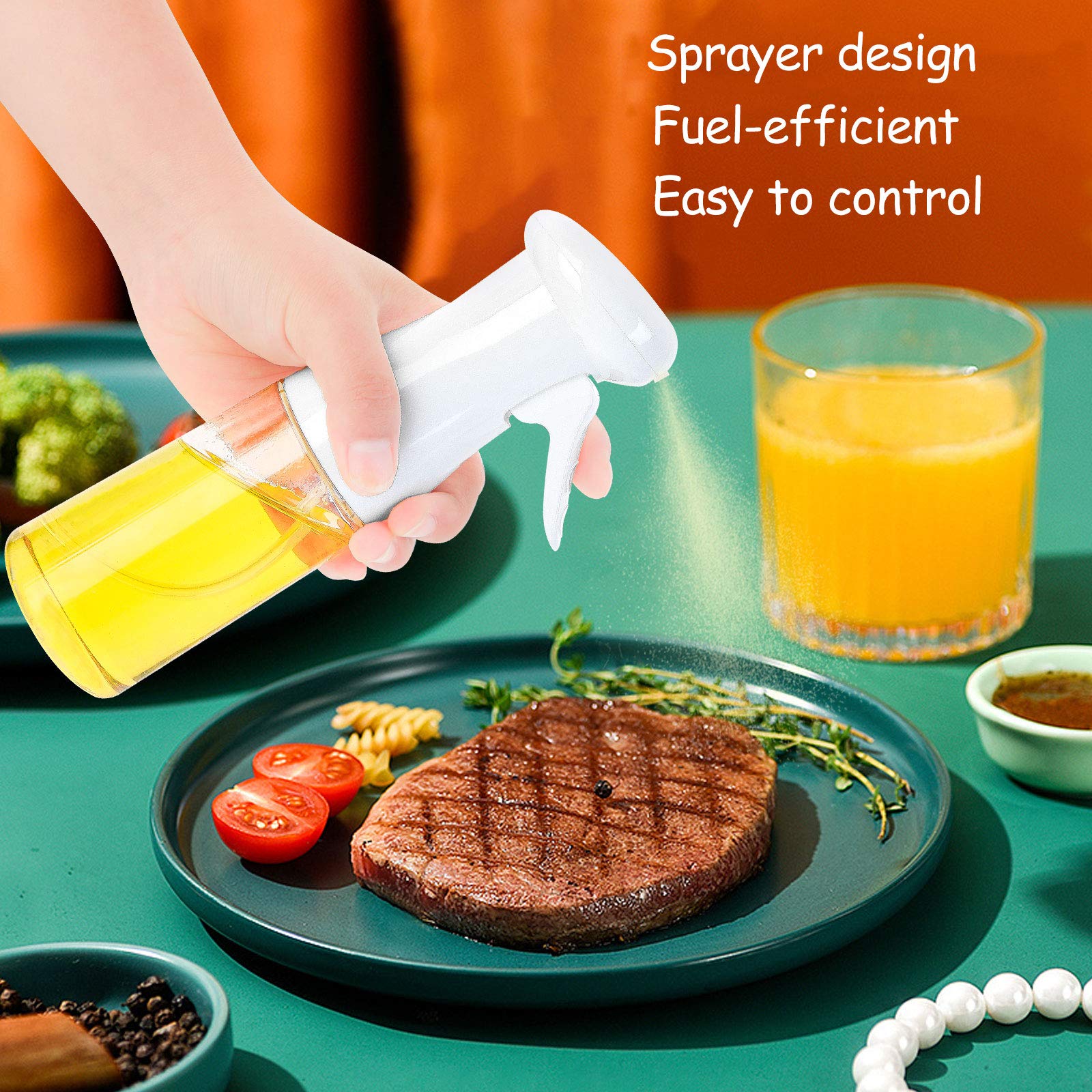 Olie Sprayer voor Koken, Opgewaardeerde Olijfolie Sproeier Fles, Olie Mister voor Air Fryer, 7.4 oz/200 ml Olie Azijn Spritzer, Keuken Gadgets Accessoires voor Salade, BBQ, Roosteren (Zwart Olie Sprayer voor Koken, Opgewaardeerde Olijfolie Sproeier Fles, Olie Mister voor Air Fryer, 7.4 oz/200 ml Olie Azijn Spritzer, Keuken Gadgets Accessoires voor Salade, BBQ, Roosteren (Zwart