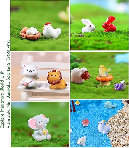 Miniatura 3 de CasaTena Pequeños animales de resina para ocultar mini animales de resina, 100 figuras para jardín en miniatura, jardín de hadas, adornos de plantas