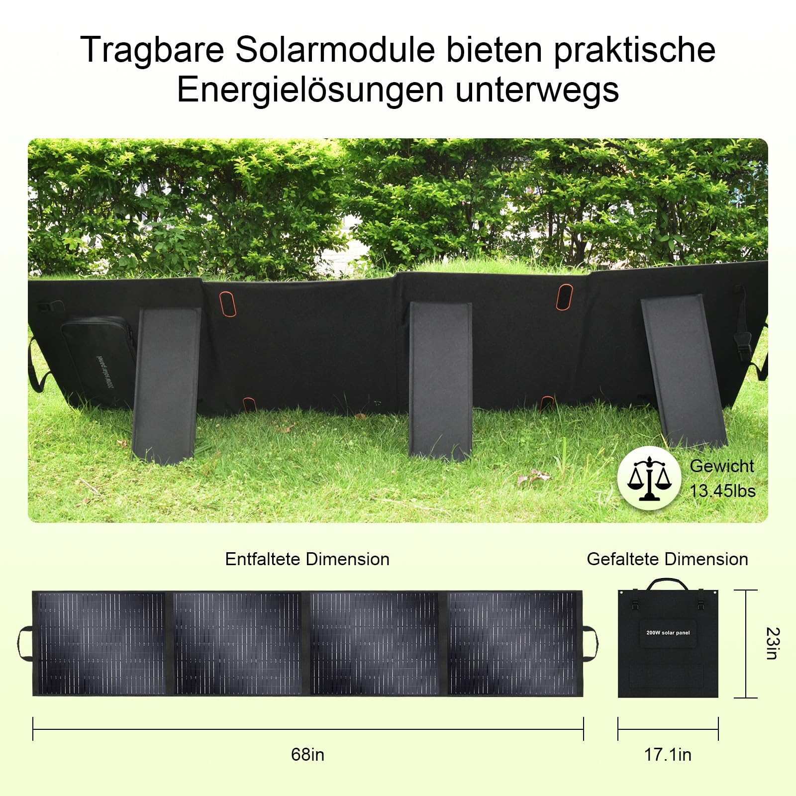 Solarplay - Pannello solare da 400 W, 12 V-48 V, pieghevole, per generatori solari portatili, modulo fotovoltaico per sistema indipendente dalla rete, per giardino/balcone/camper