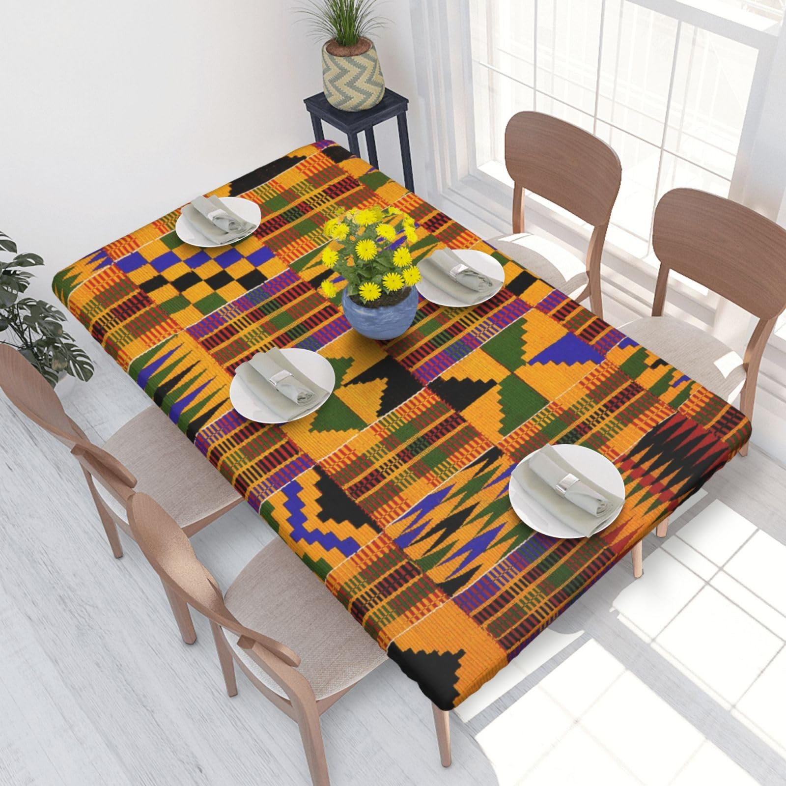 BNVSADC african weaving Printed 4FT Tablecloth 122x76 CM Polyester Kitchen Water Resistant Table Cloth Dining Table Decoration Table Covers