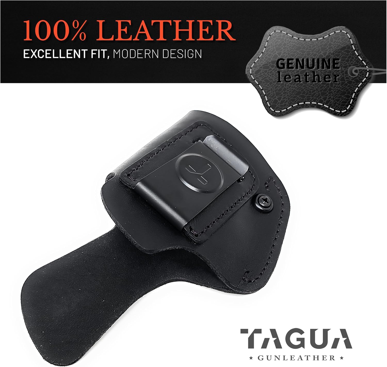 IWB Suede Leather Holsters for Pistols Optic Ready Right Hand. Fits for Most Double Stack Sub Compact Pistols Shield 9mm Leather Holster, Taurus G2C/G3C.