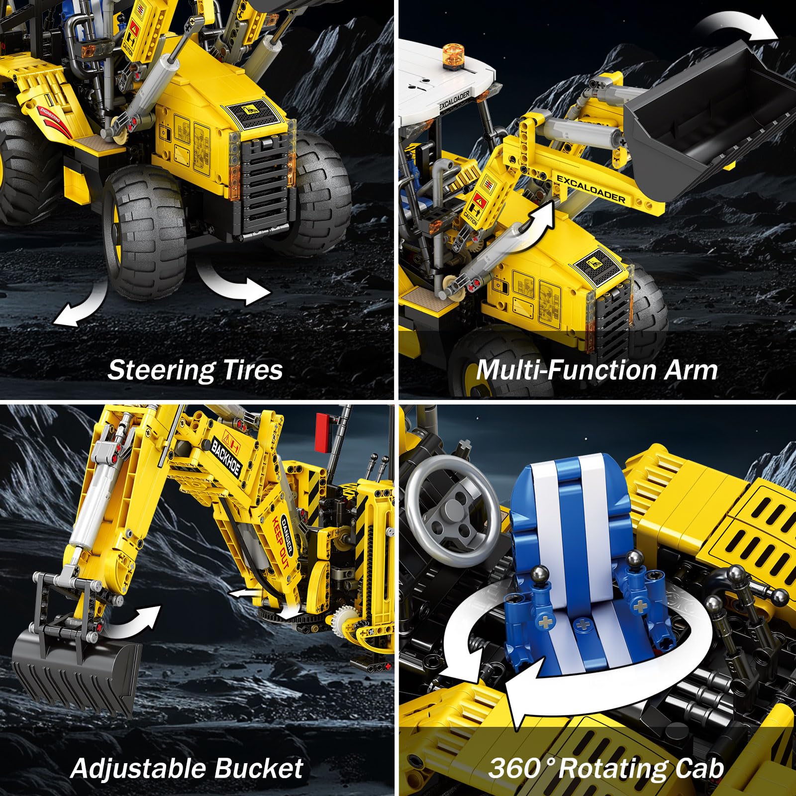 Amazon.com: Reobrix RC Backhoe Loader Building Block Sets for